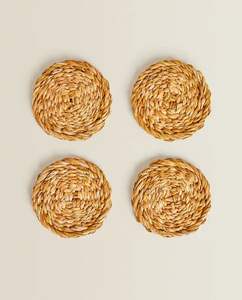 Sous-verres élégants pour tasses à thé et café en jute et rotin Table de conception admirable Tapis et tampons classiques Ustensiles de cuisine standard Sous-verres - Product Image 2