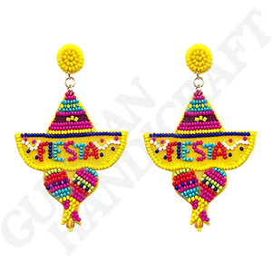 Pendientes Bordados a Mano con Forma de Pez en Algodón Multicolor - Joyería de Tela de Alta Calidad con Temática Náutica, Diseño Único - Product Image 1