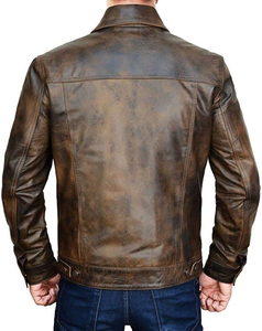 Veste de motard en cuir de vache véritable vintage marron pour homme, coupe ajustée, équipement de protection pour la conduite à moto personnalisé - Product Image 4
