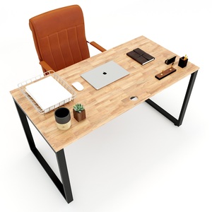 HBRT005-Luxury Traditional Minimalist Assembly <b>Desk</b> 140x70x75cm Rectangular Rubber Metal Frame Freestanding Modern Design Office - Product Image 2