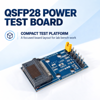Papan Uji Daya Transceiver Optik QSFP28 Standar MSA 100G yang Mendukung Komunikasi I2C untuk Debugging R&D Perangkat Keras