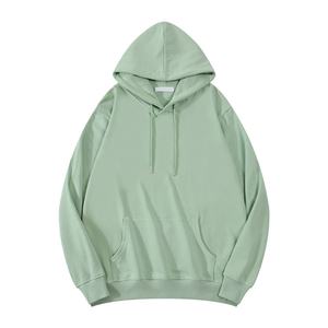 OEM de alta calidad de algodón de gran tamaño pulóver sudaderas con capucha de punto personalizado de invierno Unisex con capucha con logotipo impreso liso de peso pesado de lana - Product Image 3