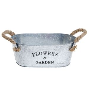 Seau à jardinière en métal galvanisé avec emblème gaufré pour le jardinage extérieur vintage et les centres de patio - Product Image 4