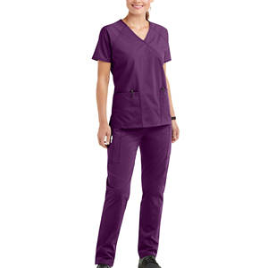 ชุดขัดทางการแพทย์สำหรับผู้หญิงชุดขัดผิวผ้าสแปนเด็กซ์/ โพลีเอสเตอร์คอวีแบบแห้งเร็ว - Product Image 3