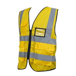 Wholesale Custom EN20471 Polyester Knitted <b>Hi</b> <b>Vis</b> <b>Blue</b> Reflective Work Vest with Pockets Customized Logo - Product Image 1