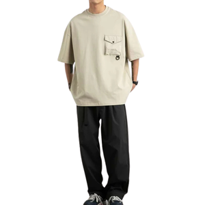 Camiseta de Hombre con Hombros Caídos, Corte Regular, 100% Algodón, Logotipo Frontal, Transpirable, Muestra Gratis, Envío Gratis, en Caja de Lujo - Product Image 4