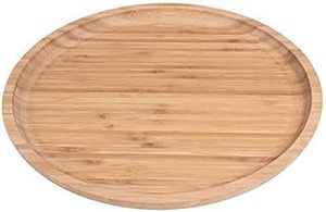 Bandeja decorativa y de servicio de forma redonda de madera de primera calidad 100% con mango de metal para uso doméstico en hoteles y restaurantes a precios bajos - Product Image 4
