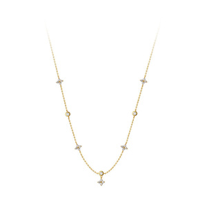 Collar de trébol de cuatro hojas de diamante de plata de ley S925 para mujer, luz de lujo, estilo fresco, celebridad de Internet, INS, borla, nicho Clavi - Product Image 1