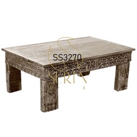 Table de dîner de designer industriel Table centrale unique fabriquée à la main pour hôtels et maison en bois massif d'Inde