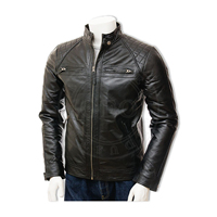 Chaquetas de cuero genuino para hombres, abrigos cálidos forrados acolchados para tienda de ropa al por mayor