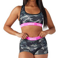 KIVOTECH-Soutien-gorge sport de haute qualité et shorts pour les fesses croisés, coupe en V, taille haute, pantalon, fitness, yoga, OEM