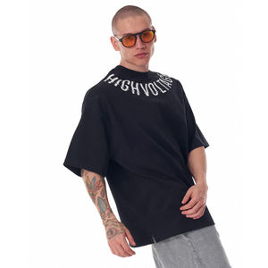 Haute Qualité Large Boxy Long Poids Lourd 100% Coton Surdimensionné Noir Blanc Respirant Séchage Rapide T-Shirt Personnalisable pour Hommes - Product Image 3