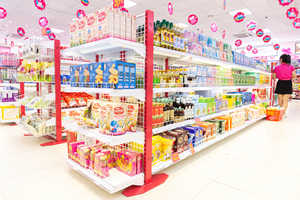 ADong Custom Metal & Wood Double-Sided Display <b>Shelf</b> Supermarket <b>Rack</b> Available with OEM & ODM - Product Image 3