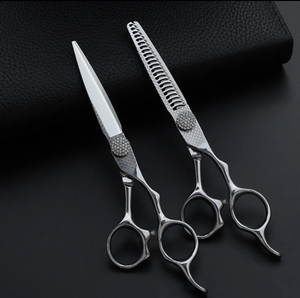 Barbier comprenant des ciseaux amincissants Ciseaux de bord de rasoir et rasoir de rasage Outils de salon de coiffure professionnels - Product Image 6