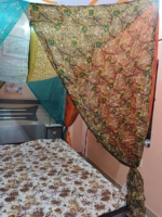 Moustiquaire de lit carrée suspendue multicolore, style bohème, inspirée des saris indiens, toutes saisons, pour la maison