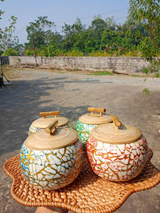 ACCESSOIRES DE CUISINE boîte laquée Boîte cadeau et artisanale laquée en bambou et coquille d'oeuf - Product Image 4