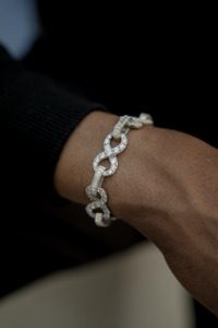 Mens 925 silver moissanite <b>infinity</b> link <b>bracelet</b> diamond look elegant engagement style fine jewellery gift premium luxe - Product Image 3