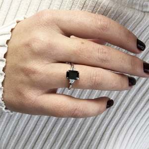 <b>UNIQUE</b> 2.3 Carat Moissanite Black Diamond <b>Engagement</b> <b>Ring</b> Set in a White Gold Band with Sterling Silver Material - Product Image 3