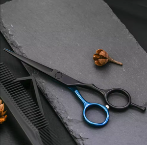 Tijeras de corte de pelo negras personalizadas, maquinilla de afeitar de salón de belleza con mango de acero, tijeras de corte de peluquero, peluquería - Product Image 5