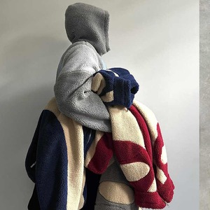 Custom logo <b>Men</b> Polar Fleece <b>Jacket</b> Fuzzy Zip up Embroidery Fluffy Thick Blank Heavy Winter Warm Masked <b>Sherpa</b> <b>Jackets</b> - Product Image 3