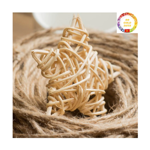 Handmade Boho Rattan Christmas Ornament Set Rustic Natural Wicker Tree <b>Hanging</b> Holiday Decoration for Farmhouse Home Decor - Product Image 2