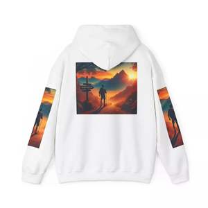 Sweat-shirts en molleton d'hiver pour hommes, 100% coton, poids lourd, avec impression de logo personnalisé, coupe ample, respirant, séchage rapide, design avec poche - Product Image 3