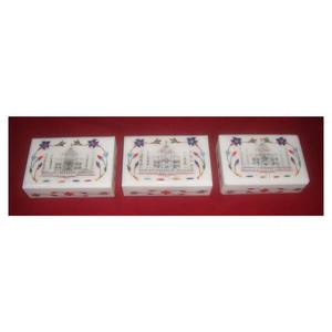 กล่องฝังหินอ่อนสีขาวล้วนทำด้วยมือใหม่พร้อมดีไซน์กล่องหินอ่อนฝังหินอ่อนคุณภาพสูง - Product Image 1