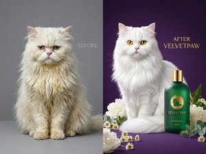 Shampoo pour chat à poils longs VELVETPAW Premium & Shampooing + Après-shampoing 2-en-1 Extrait de camomille Formule soie Pour chats persans et Maine Coon - Product Image 4