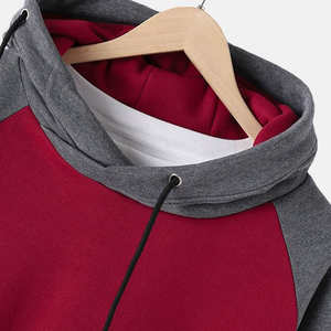 Sudadera con Capucha Unisex Roja Lisa, Sudadera de Mezcla de Algodón Suave con Bolsillo Tipo Canguro, Ropa Informal para Otoño e Invierno - Product Image 2
