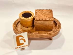 2025 Bela Artisan Antique Brûleur D'encens En Laiton Ensemble Élégant Ramadan Décorations avec Bakhoor Brûleur Base En Bois Direct Arabie Saoudite - Product Image 6