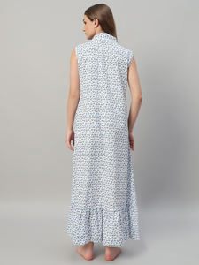 Camisón de Mujer 100% Algodón con Encaje, Estampado Floral Elegante, para Primavera y Verano - Product Image 6