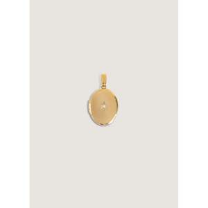 Maison Oval Locket Diamond Pendant Rose <b>Gold</b> Religious Charm with Bezel Setting Passes Diamond <b>Tester</b> Inlaid Pearl - Product Image 1