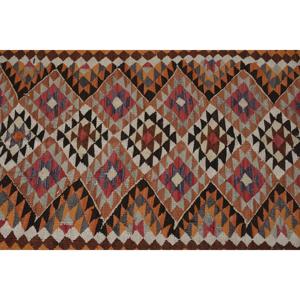 2.6x9.4 ft <b>Rug</b>, <b>Runner</b> Vintage <b>Rug</b>, Brown Kilim Abstract <b>Rug</b> - Product Image 5