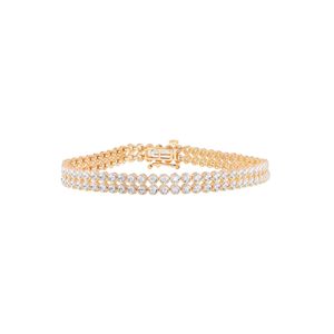 Bracelet tennis double rang en argent sterling avec diamants taille ronde pour femmes - Product Image 5
