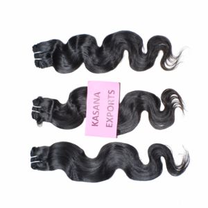 Vente en gros 100% Extensions de cheveux indiens ondulés à cuticule noire naturelle Remy non traitée, tissage vietnamien aligné - Product Image 5