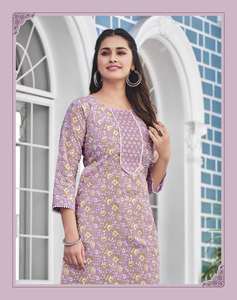 Recién llegado, última tendencia, pantalón Kurti estampado de algodón puro con bolsillo, fabricante y proveedor indio - Product Image 6