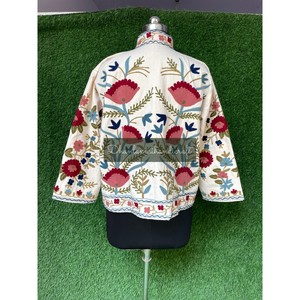 Chaqueta de tela India bordada a mano, chaqueta de tela Suzani de algodón, abrigo Unisex para fiesta, chaqueta informal para mujer - Product Image 6