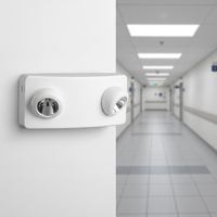 Luminaire d'urgence LED double spot, rechargeable, à fixation murale, pour intérieur, homologué CE RoHS, pour la sécurité incendie, fourni par une usine OEM ODM
