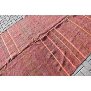 Rustic Red Brown 5x9 ft Turkish Wool Rug Patchwork Flat Weave Living <b>Room</b> <b>Carpet</b> with Latex Backing for Decorations - Product Image 5