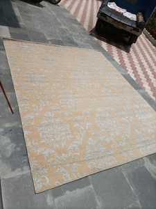 พรมลายดามัสแบบคลาสสิกโมเดิร์นพรมปูพื้นสีเบจแบบไม่ไหลชุดพรมพื้นที่ผ้าทอจากผ้าฝ้ายสำหรับบ้านบ้านบ้านบ้าน - Product Image 2