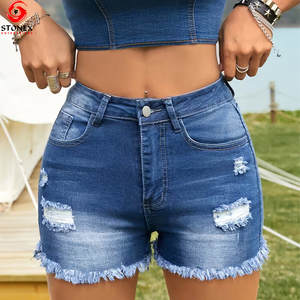 Wholesale Fitness Distressed <b>Short</b> With Both Sides Pockets Outdoor Wear Premium Quality <b>Women</b> Denim <b>Jeans</b> <b>Short</b> - Product Image 1