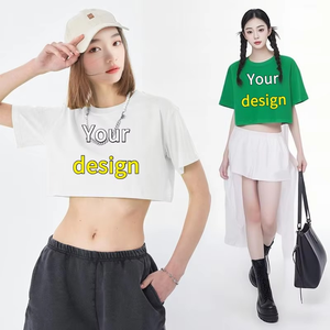 T-shirt décontracté d'été personnalisé en coton et fibre de bambou, col rond, manches courtes, pour femme, anti-rétrécissement, avec impression photo ou logo DIY - Product Image 6