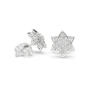 0.236 CT Lab Diamond Floral Earrings VVS-VS EF Clarity 18KT, 14KT, 10KT Gold & 925 Silver Rose, Yellow, White Gold & - Product Image 5