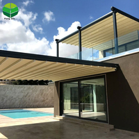 Pergola à toit à persiennes rétractable télécommandée Pergola électrique Pergola extérieure en aluminium PVC