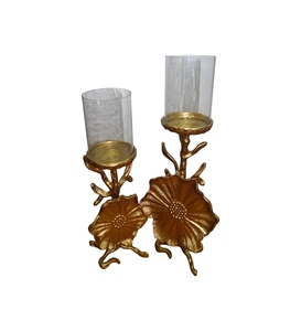 Artisanat Bougeoir Ensemble En Métal De Luxe En Métal Bocal En Verre Parfumé Bougeoir Cadeaux Ensemble Décoration De Mariage - Product Image 1