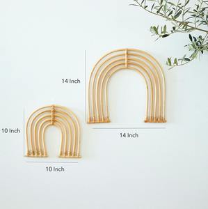 Étagères murales en rotin arc-en-ciel écologiques Boho cintre mural en rotin arc-en-ciel pour décoration de chambre d'enfant rustique - Product Image 6