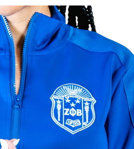 Ensemble de survêtement en molleton bleu royal brodé pour femmes de la sororité Zeta Phi Beta 1920, sweat-shirt à capuche avec pantalon de survêtement, survêtement avec lettres grecques - Product Image 3