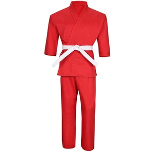 Top Trending Professional Wholesale Your Own LOGO Venta caliente Color rojo Trajes de Karate sólidos Transpirable Etiqueta privada Trajes de karate - Product Image 1