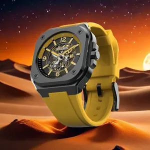 Montre Fabricant Conception PRATIQUE OEM ODM Squelette Mécanique Étanche Montre en Acier Inoxydable 316L pour Hommes