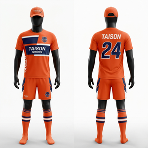 Uniforme de hockey sobre césped para hombre, malla de poliéster transpirable premium de 180 g/m², diseño de paneles en verde claro, azul marino y dorado, conjunto con logotipo personalizado por sublimación. - Product Image 4